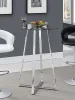 CoasterEveryday 100026 Zanella - Round Glass Top Bistro Bar Table - Chrome