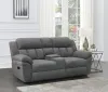 CoasterEssence 609542 Bahrain - Upholstered Motion Loveseat - Charcoal