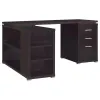 CoasterEveryday 800517 Yvette - 3-Drawer L-Shape Computer Desk - Cappuccino