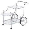 CoasterEveryday 910076 Sarandon - 3-Tier Glass Shelf Metal Bar Cart - Chrome