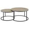 Coaster Fine Furniture 736040 Lainey - 2 Piece Round Nesting Coffee Table - Distressed Pine