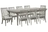 Pulaski Furniture P091240-KIT41 Pulaski Furniture P091240-KIT41 Madison Ridge - Extendable Leg Dining Table With 6 Side Chairs And 2 Arm Chairs - Bluff Gray