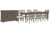 Pulaski Furniture P413240-KIT20 Pulaski Furniture P413240-KIT20 Madison Ridge - Extendable Leg Dining Table With 8 Side Chairs And Server - Natural Bark