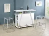 Coaster Fine Furniture 182355 Araceli - Freestanding LED Home Bar Cabinet - White High Gloss