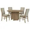 Coaster Fine Furniture 193610-S5 Adina - 5 Piece Round Dining Table Set - Barley / Distressed Light Brown