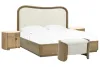 Pulaski Furniture BP432-180KGC-KIT24 Pulaski Furniture BP432-180KGC-KIT24 Leeza - California King Upholstered Panel Bed, With 2 Bachelor Chests And Bench - Brown