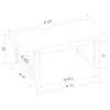 CoasterEssence 753398 Pala - Rectangular Coffee Table - White High Gloss And Natural