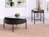 Coaster Fine Furniture 707898-S2 Ozella - 2 Piece Round Coffee And End Table Set - Sandy Black