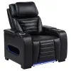Coaster Fine Furniture 603253PP Zuma - Faux Leather Upholstered Dual Power LED Recliner - Black