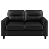 Coaster Fine Furniture 504665 Scotland - Faux Leather Upholstered Track Arm Loveseat - Black