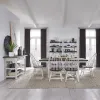 Liberty Furniture 139WH-CD-7TRS Farmhouse - 7 Piece Trestle Table Set (Fixed Top Table) - Two Tone White / Wood Tone