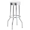 CoasterEveryday 2299W Retro - Upholstered Metal Swivel Bar Stool (Set of 2) - White