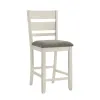 Liberty Furniture 182-B150124 Brook Bay - Slat Back Upholstered Counter Chair - Textured White / Carbon Gray