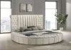 Coaster Fine Furniture 360111KE Sonya - Upholstered Eastern King Round Storage Bed - Ivory