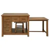 Coaster Fine Furniture 182446 Mayfair - 3 Piece Kitchen Island With Extension Table - Dark Oak