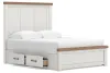 Ashley Furniture B4615B14 Ashley Furniture B4615B14 Savonport - Queen Panel Bed With 2 Under Bed Storage Units - White / Brown