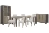 Pulaski Furniture P402240-KIT20 Pulaski Furniture P402240-KIT20 Anderson Park - Leg Dining Table With 6 Klismos Dining Chairs, Sideboard And China Cabinet - Moose Trail / Frontier Brown