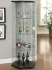 CoasterEveryday 950276 Zahavah - 4-Shelf Hexagonal Clear Glass Curio Cabinet - Black