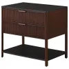 Coaster Fine Furniture 930221 Zimmerlee - 2-Drawer Side Table with Shelf - Rust Brown