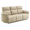 ACME LV07410 ACME LV07410 Elison - Power Motion Sofa With Drop Table - Dark Beige Polished Microfiber
