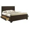 CoasterEveryday 204390KW Kauffman - Wood California King Storage Panel Bed - Dark Cocoa