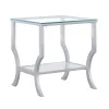 CoasterEssence 720337 Saide - Square Glass Top Side End Table - Chrome
