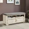 Furniture of America CM-AC308WH Gwebdolyn - Shoe Bench - Weather White