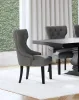 Coaster Fine Furniture 115562 Baney - Fabric Upholstered Dining Side Chair - Gray And Black
