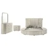 Coaster Fine Furniture 360111Q-S4 Sonya - 4 Piece Upholstered Queen Bedroom Set - Ivory