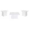 Coaster Fine Furniture 710898-S3 Devar - 3 Piece Square Coffee End Table Set - White High Gloss