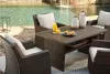 Ashley Furniture P455-625 Easy Isle - RECT Multi-Use Table - Dark Brown / Beige