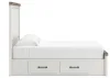 Ashley Furniture B4615B13 Ashley Furniture B4615B13 Savonport - King Panel Bed With Under Bed Storage Unit - White / Brown
