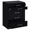 Coaster Fine Furniture 930209 Danbury - 3-Drawer Makeup Vanity & Stool Set - Black High Gloss