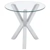 Coaster Fine Furniture 708127 Kenzie - Round Tempered Glass Top End Side Table - Chrome