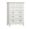 Liberty Furniture 417-BR41 Allyson Park - 5 Drawer Wood Chest - Wirebrushed White / Charcoal