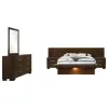 CoasterEssence 200711KE-S5P Jessica - 5 Piece Eastern King LED Bedroom Set - Cappuccino