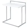 CoasterEveryday 936118 Dani - Rectangular C-Shaped Sofa Side Table - White High Gloss