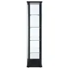 CoasterEveryday 950170 Delphinium - 5-Shelf Clear Glass Curio Display Cabinet - Black