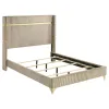 Coaster Fine Furniture 224731Q Lucia - Upholstered Queen Wingback Bed - Beige