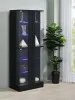 Coaster Fine Furniture 950398 Cabra - 4-Door LED Curio Display Cabinet - Black High Gloss