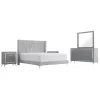 New Classic 00-3365G-25N New Classic 00-3365G-25N Huxley - 6/0 Western King 5 Piece Bedroom Set (Bed & Dresser & Mirror & 2 Nightstands) - Gray