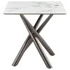 Coaster Fine Furniture 708137 Carvell - Square Sintered Stone End Side Table - Mirage White