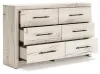 Benchcraft® B2310/31/36/46/87/84S/50(2)/92(2)/B100-12 Benchcraft® B2310/31/36/46/87/84S/50(2)/92(2)/B100-12 Lawroy - 10 Pc. - Dresser, Mirror, Chest, Full Panel Bed With Storage Footboard And 2 Under Bed Storage Units, 2 Nightstands - Light Natural
