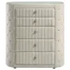 Coaster Fine Furniture 360115 Sonya - 5-Drawer Upholstered Bedroom Chest Of Drawers - Ivory