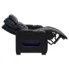 Coaster Fine Furniture 603253PP Zuma - Faux Leather Upholstered Dual Power LED Recliner - Black