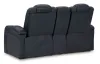 Ashley Furniture 3660318 Fyne-Dyme - Power Reclining Loveseat with Console/Adj Hdrst - Sapphire