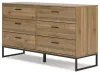 Ashley Furniture EB1866-231 Deanlow - Six Drawer Dresser - Honey