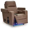 Ashley Furniture PC9022042A Lorrenton - Glider Power Recliner With Audio System - Caramel