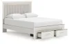 Ashley Furniture PCB3381B4 Ashley Furniture PCB3381B4 Zuraleus - Queen Upholstered Panel Platform Storage Bed - White