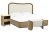Pulaski Furniture BP432-180KGC-KIT19 Pulaski Furniture BP432-180KGC-KIT19 Leeza - California King Upholstered Panel Bed, With Accent Nightstand And Bench - Brown